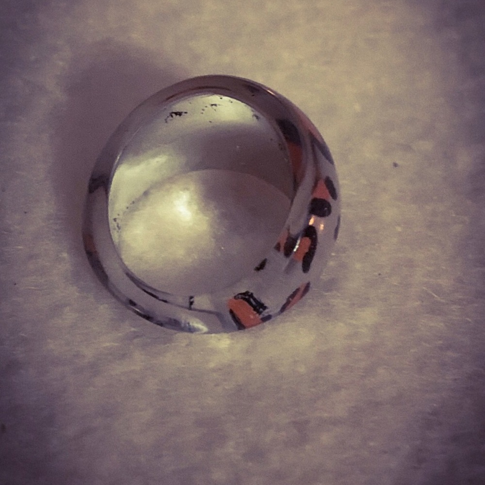 Handmade leopard epoxy ring - Picture 2 of 6